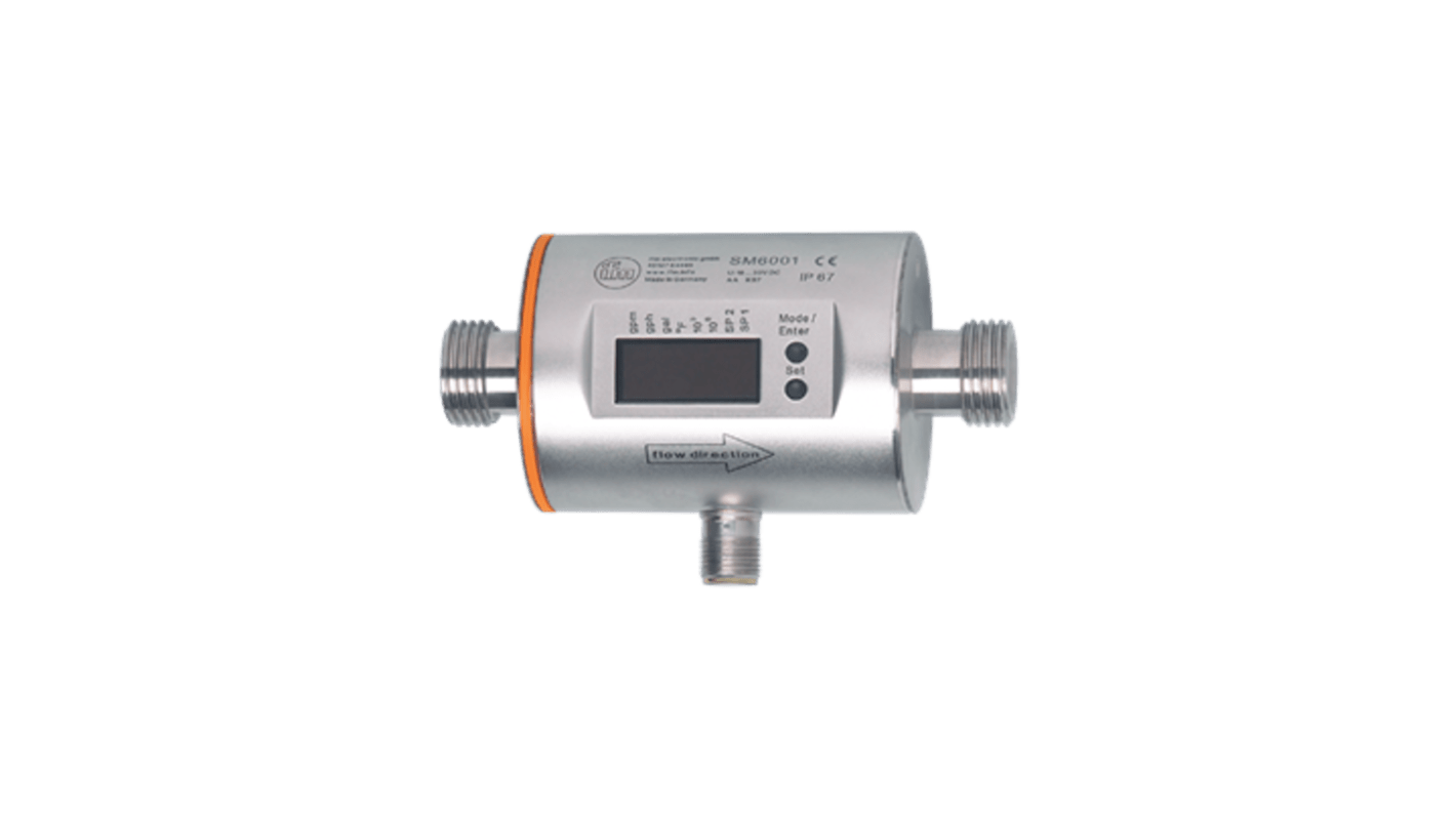 ifm electronic SM Series Magnetic Inductive Flow Meter5 Flow Meter for Liquid, 1.5 gph Min, 396 gph Max