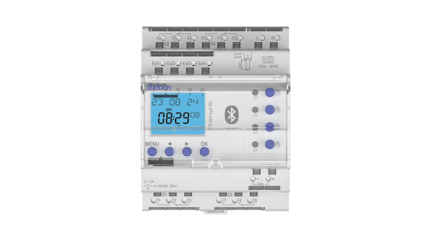 Temporizzatore Theben, 230 V ca, 4 canali, Minuti,Secondi