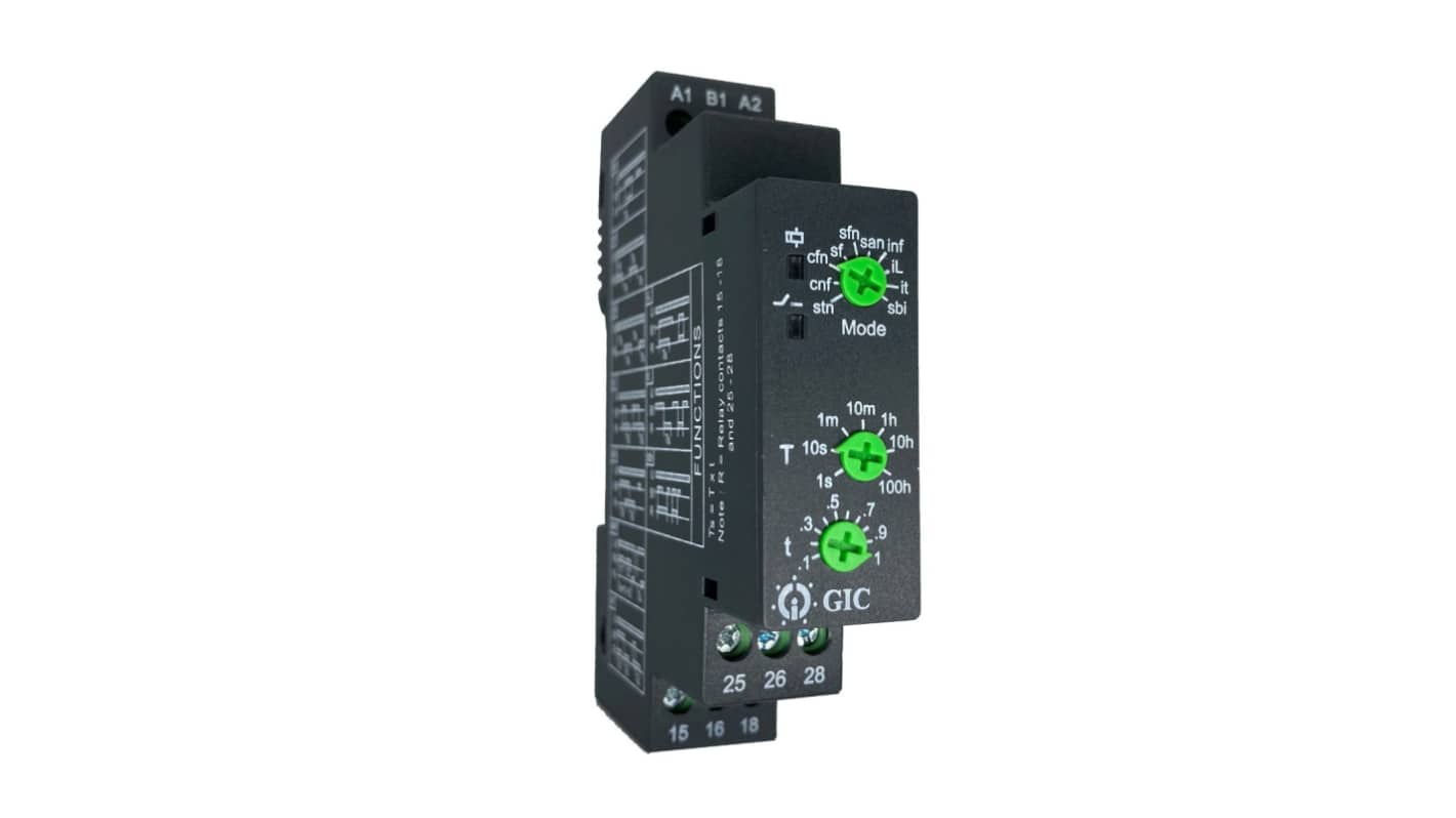 GIC 多功能时间继电器, 12 → 240V 交流/直流电源