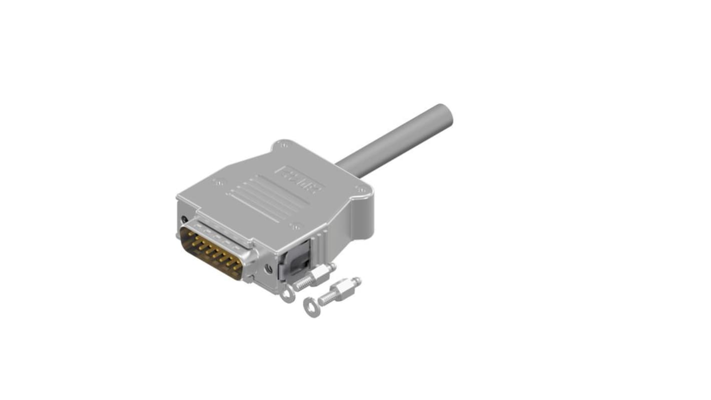 Amphenol Industrial 16-5123 15 Way Cable Mount D-sub Connector Plug, with Snap locks