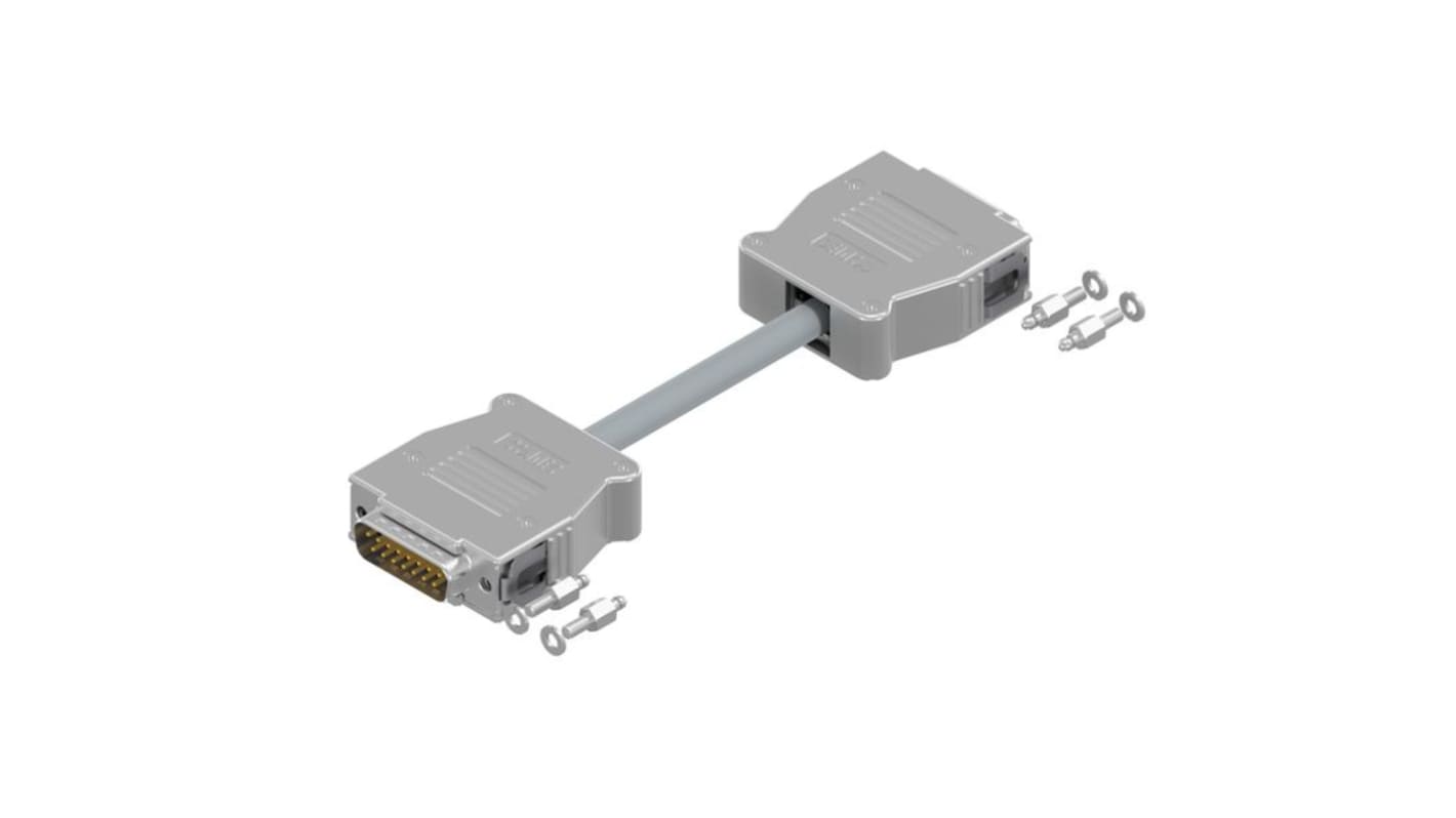 Amphenol Industrial 16-5123 15 Way Cable Mount D-sub Connector Male to Female, with Snap locks