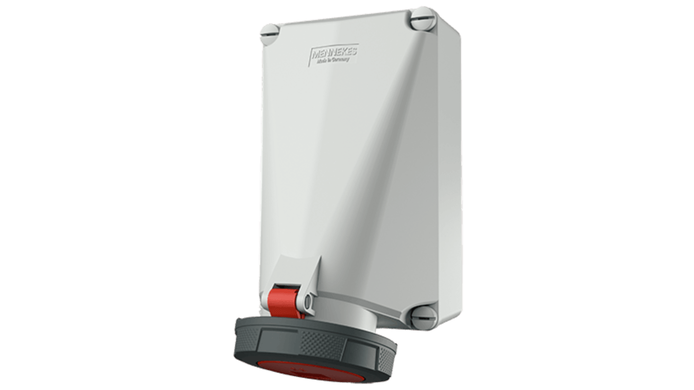 MENNEKES IP67 Industrial Interlock Socket 5P, Earthing Position 6h, 125A, 400 V