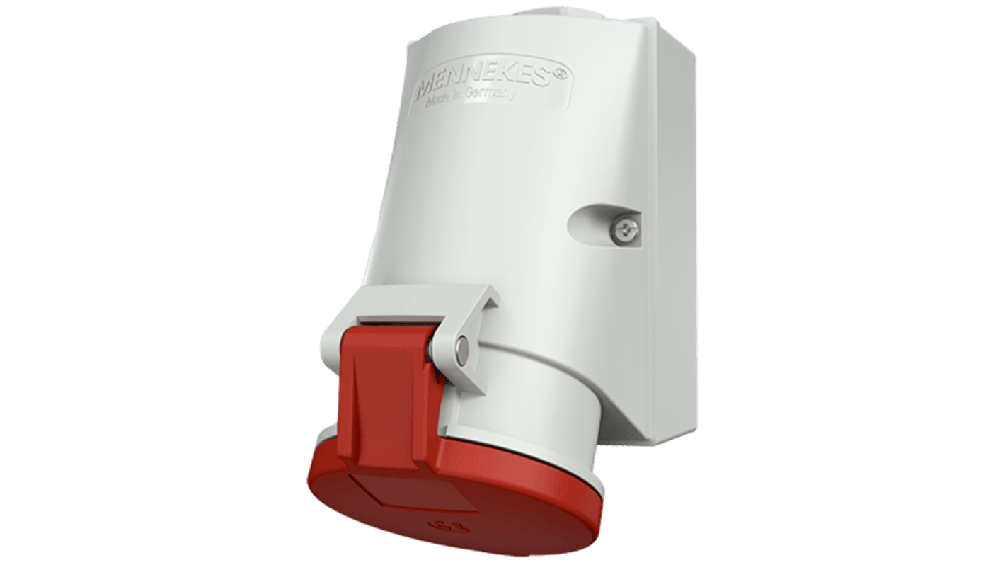 MENNEKES IP44 Industrial Interlock Socket 5P, Earthing Position 6h, 32A, 400 V