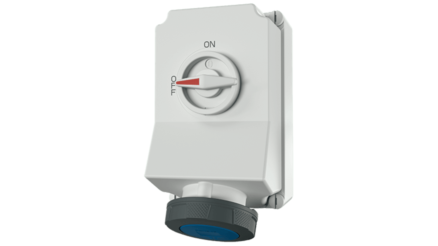 MENNEKES Switchable IP67 Industrial Interlock 3P, Earthing Position 6h, 63A, 230 V
