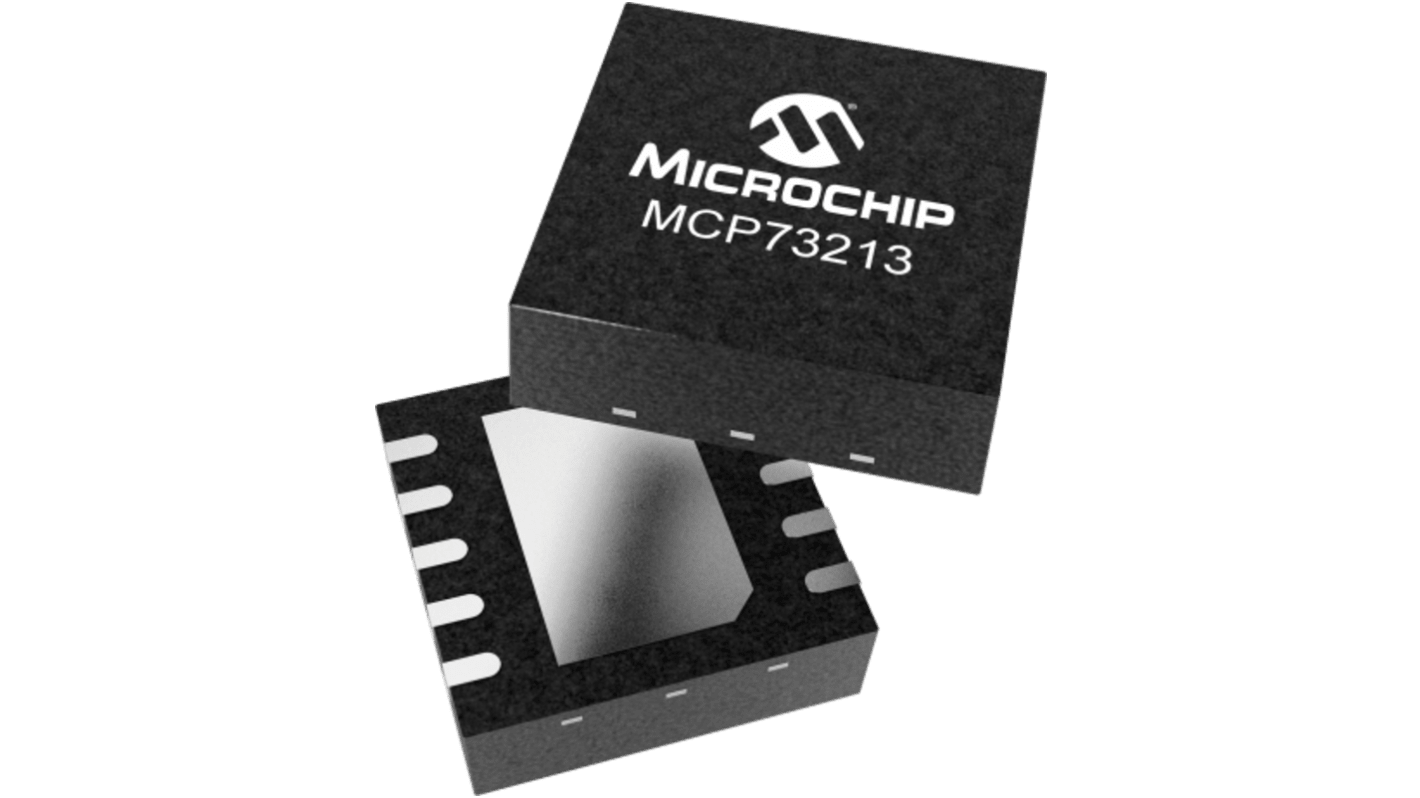 Microchip MCP73213T-A61I/MF, Battery Charge Controller IC, 4 → 16 V, 17μA 10-Pin, DFN