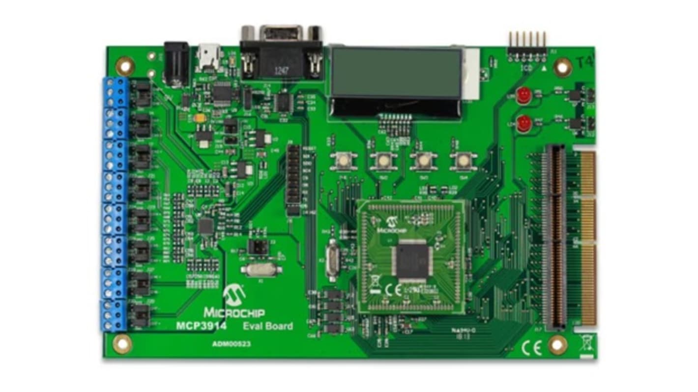 Microchip ADM00523, MCP3914 Evalution Board Evaluation Board Evaluation Kit for 16-Bit MCUs System for ADM00523