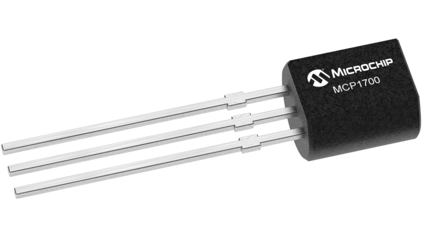 Microchip MCP1700-2502E/TO Low Dropout Voltage, Voltage Regulator 250mA, 2.5 V 3-Pin, TO-92