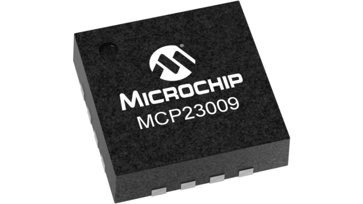 Microchip I/O Expander I2C 16-Pin QFN, MCP23009T-E/MG