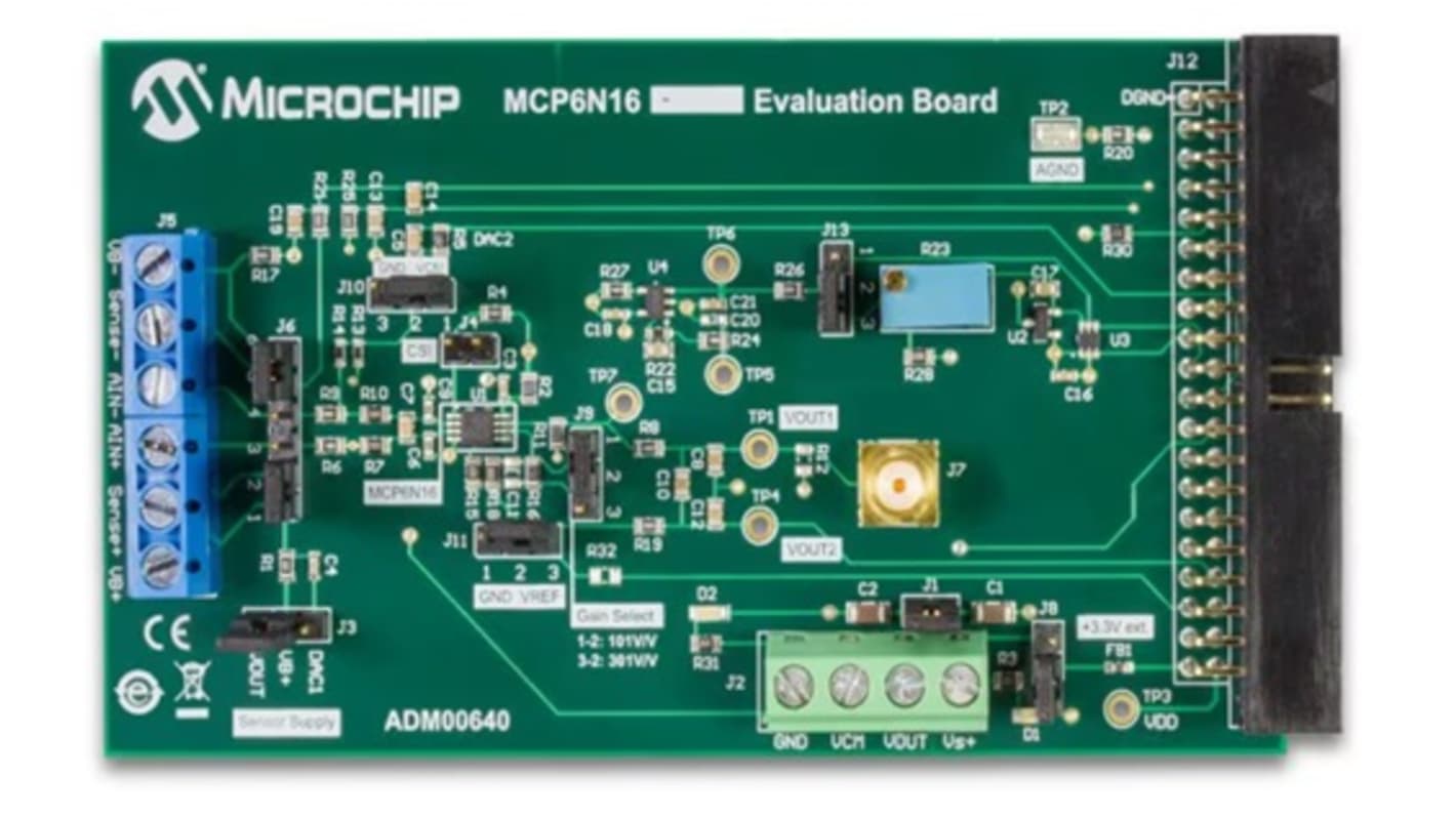 Microchip ADM00640, MCP6N16 Evaluation Board Development Kit Development Module for MCP6N16 for ADM00640