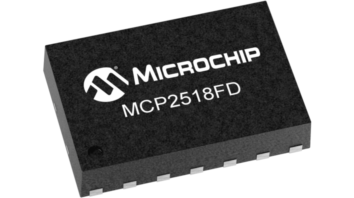 Microchip MCP2518FDT-H/QBB, CAN Controller 8Mbps, 14-Pin VDFN