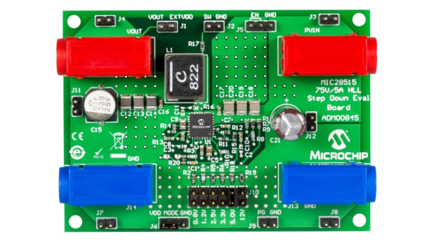 Microchip ADM00845, MIC28515 75V/5A HLL Step Down Evaluation Board Development Kit Development Module for MIC28515