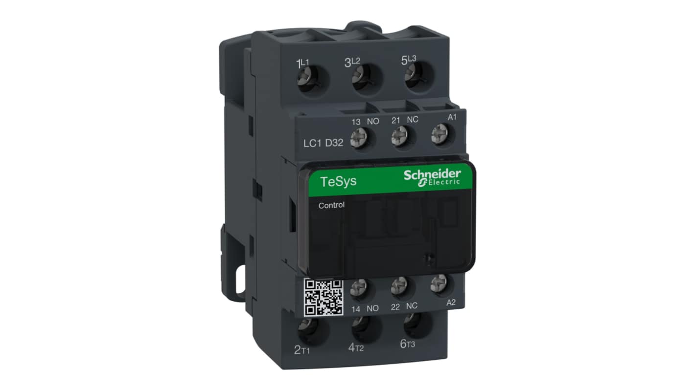 Schneider Electric TeSys Deca TeSyS D Contactor, 115 V Coil, 3-Pole, 32 A, 18.5, NO/NC, 115 V