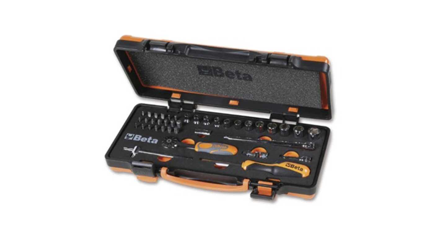 BETA 29-Piece Metric 1/4 Standard Socket Set with Ratchet, Hexagon