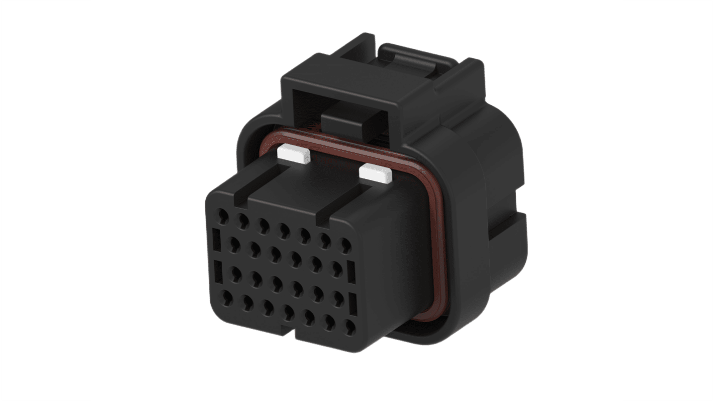 TE Connectivity, SUPERSEAL Automotive Connector Socket Black Cable Mount 26 Way, Through Hole Termination 2467976-1