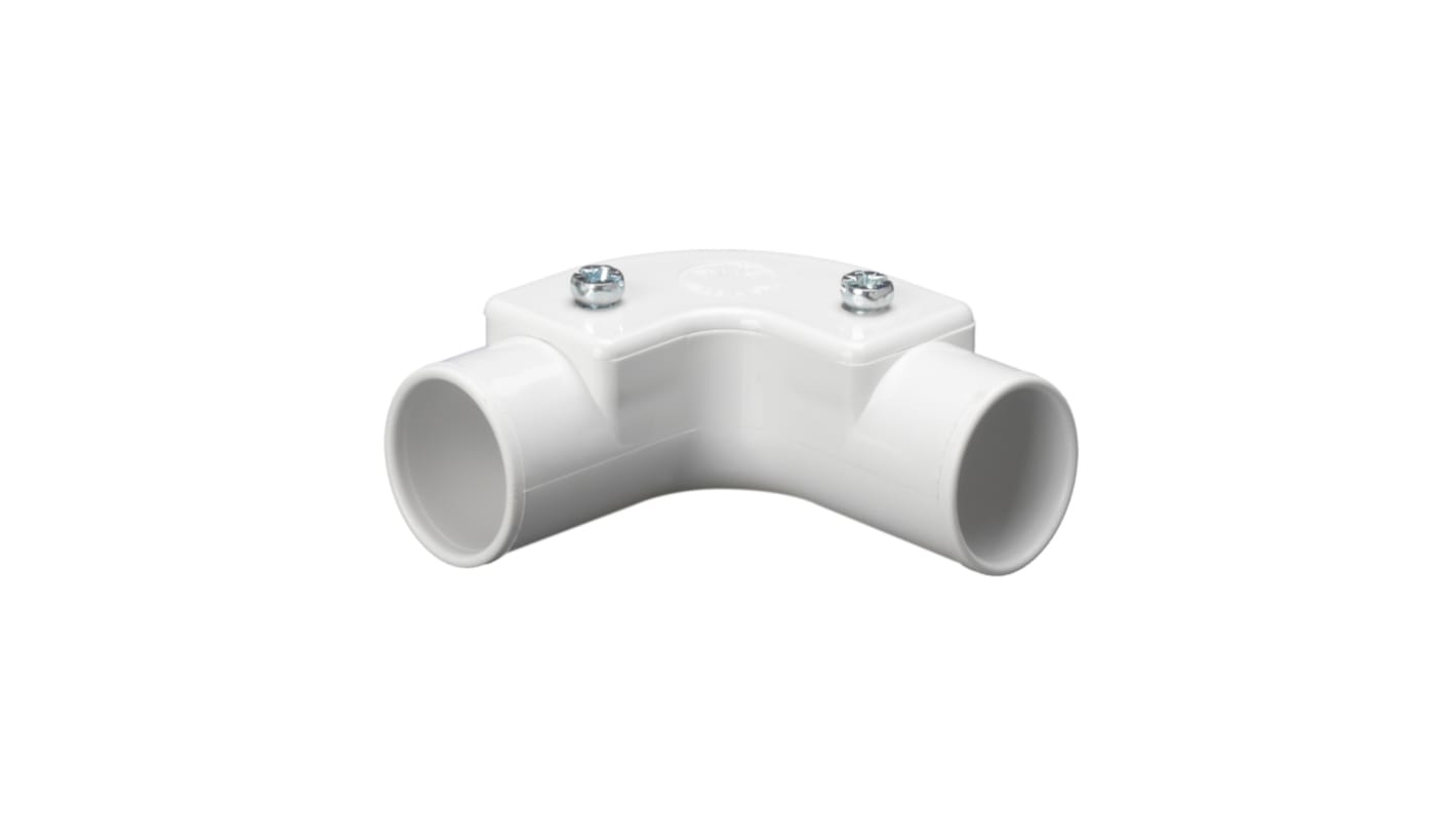 Schneider Electric Inspection Elbow, Conduit Fitting, 20mm Nominal Size, uPVC, White