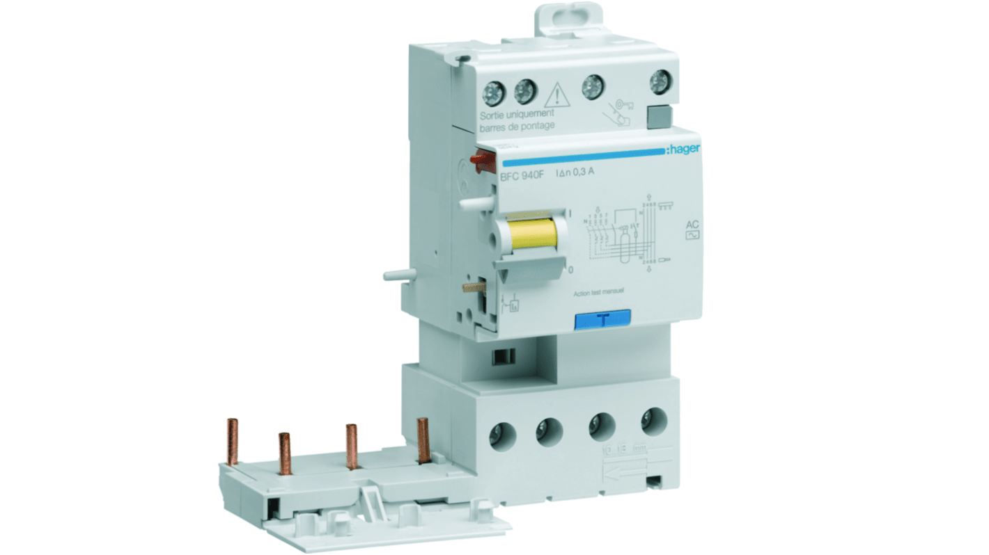 Hager BFH RCCB, 25A, 3P+N Pole, 300mA