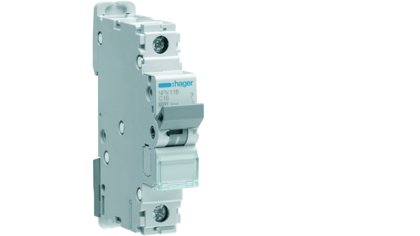 Hager NEN MCB, 1P, 40A, 230V AC, 10 Breaking Capacity