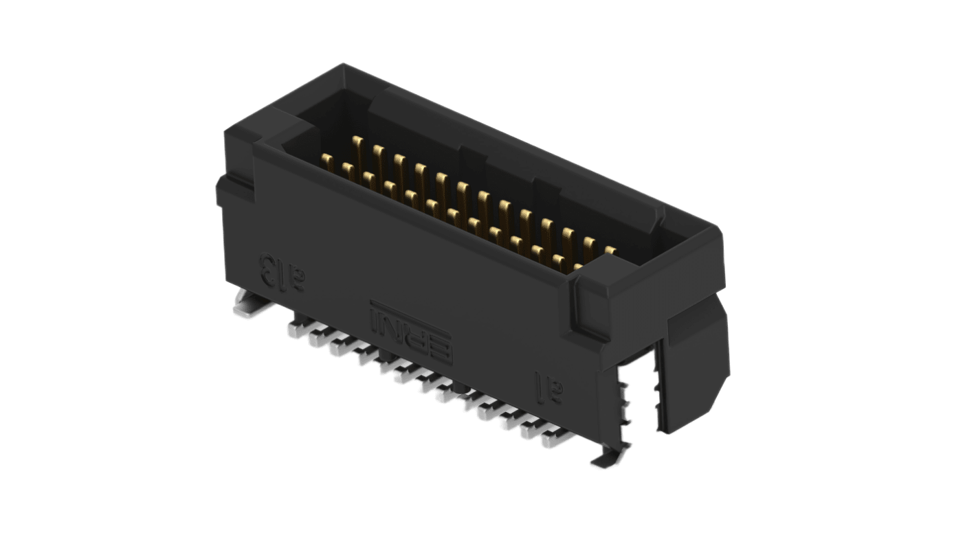 ERNI ERNI MicroCon Series Vertical Surface Mount PCB Header, 26 Contact(s), 0.8mm Pitch, 2 Row(s), Shrouded