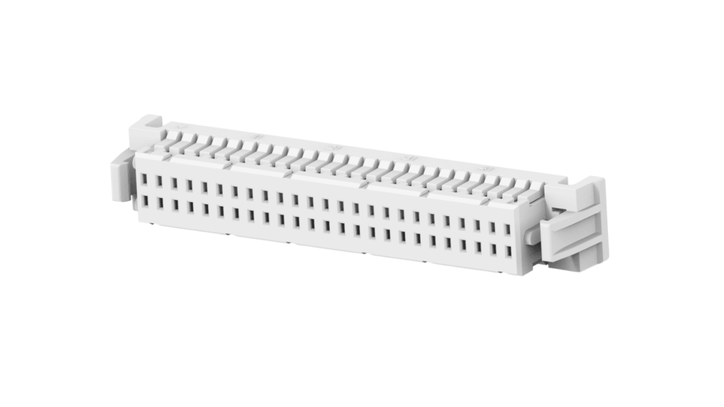 TE Connectivity 2484142 Series Straight Cable Mount PCB Socket, 50-Contact, 2-Row, 1mm Pitch, Crimp Termination
