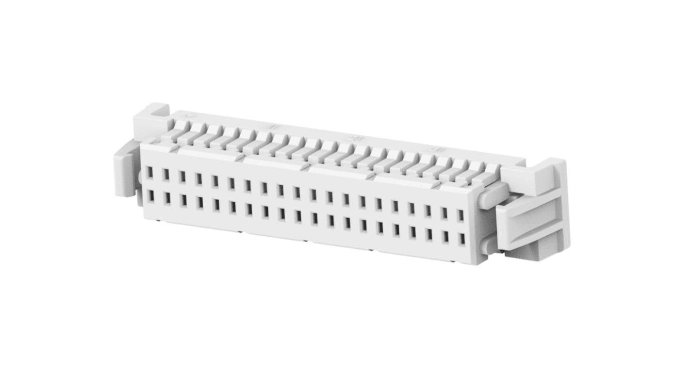 TE Connectivity 1-2484142 Series Straight Cable Mount PCB Socket, 40-Contact, 2-Row, 1mm Pitch, Crimp Termination