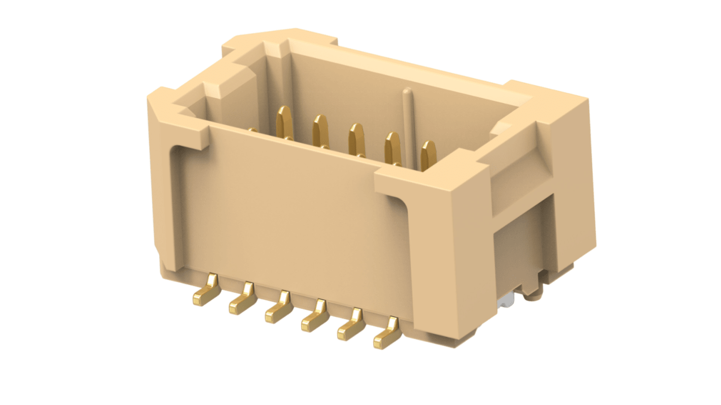 TE Connectivity 2484140 Series Vertical Surface Mount PCB Header, 12 Contact(s), 1mm Pitch, 2 Row(s)