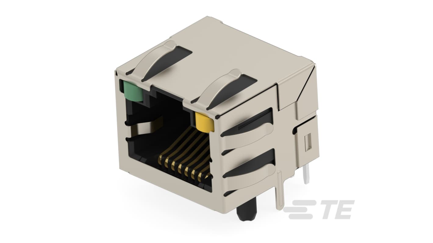Conector Ethernet Cat5e Hembra TE Connectivity serie 25015, de 8 vías, apantallado