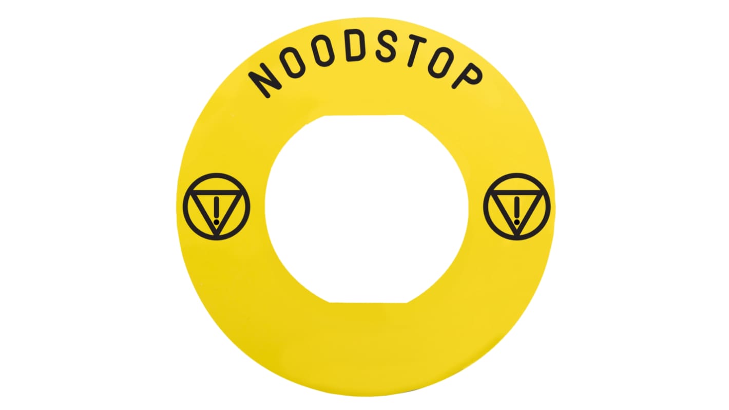 Schneider Electric 标签 标记标签, "Noodstop"文字, "紧急停止"符号, 用于按钮