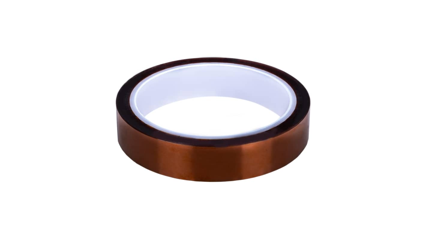 RS PRO Electro Insulating Tape Amber Kapton Electrical Tape, 25mm x 33m
