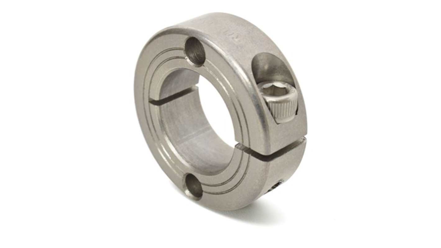 Ruland Collar, One Piece, Clamp Screw, Bore 14mm, OD 30mm, W 11mm, Stainless Steel