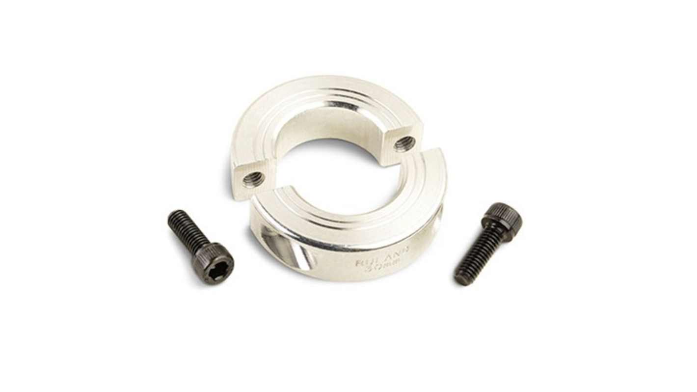 Ruland Collar, Two Piece, Clamp Screw, Bore 14mm, OD 30mm, W 11mm, Aluminium