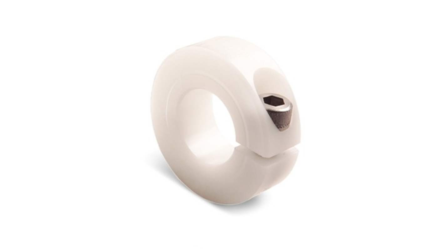 Ruland Collar, One Piece, Clamp Screw, Bore 24mm, OD 42mm, W 15mm, Plastic