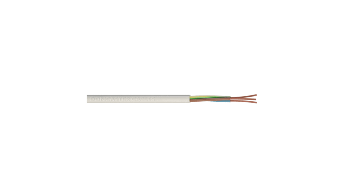 RS PRO Power 0.75 mm² 2 Core Power Cable, White Polyvinyl Chloride PVC, 100m