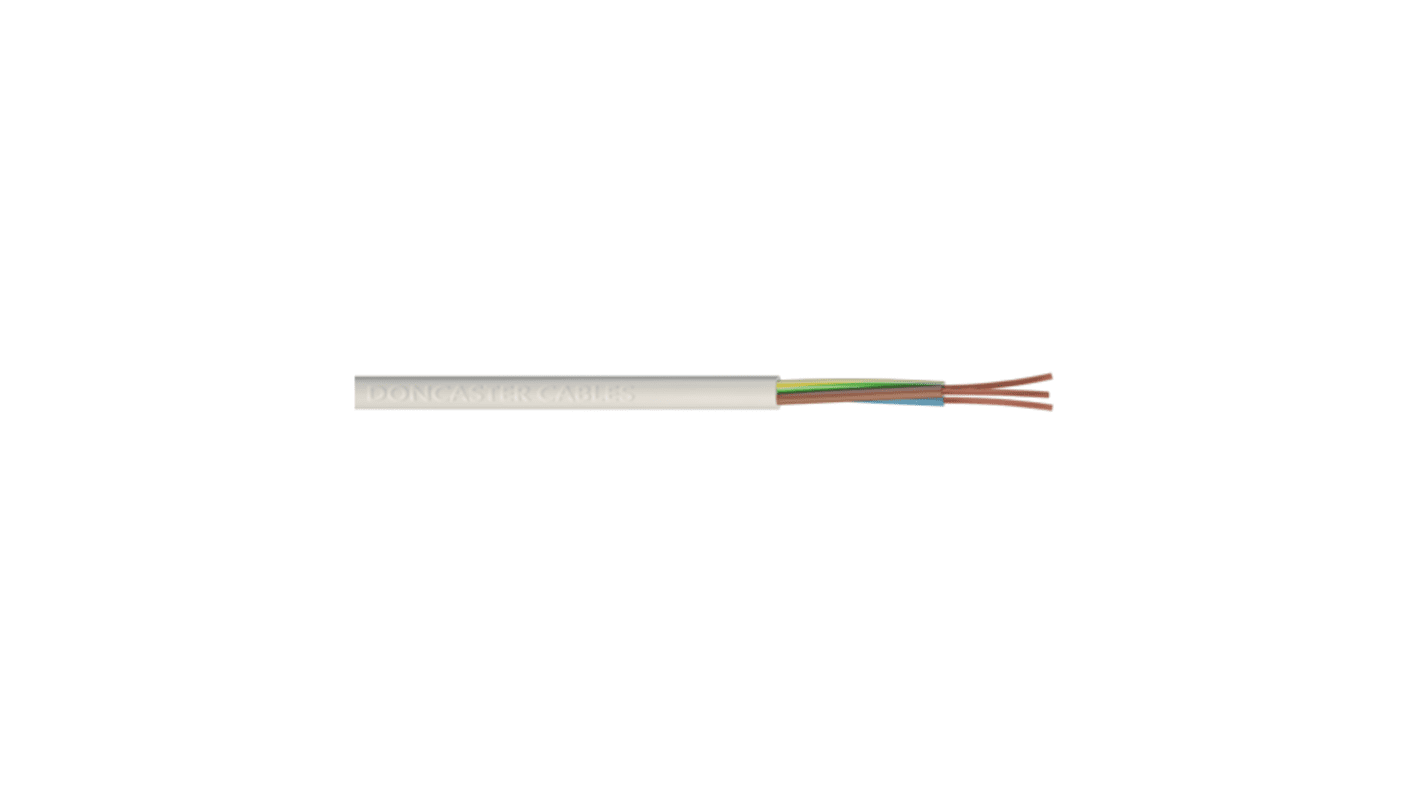 RS PRO Power 2.5 mm² 5 Core Power Cable, White Polyvinyl Chloride PVC, 50m