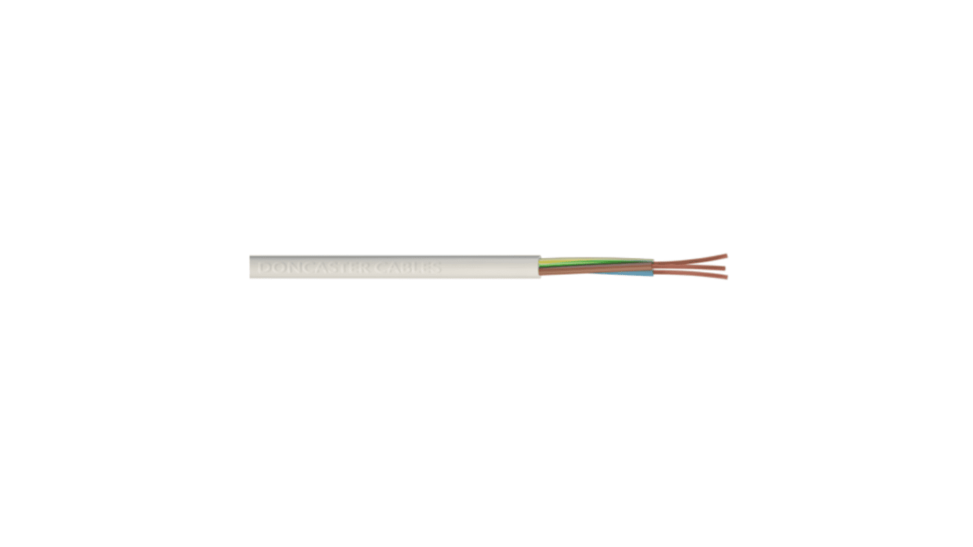 RS PRO Power 1.5 mm² 3 Core Power Cable, Black Polyvinyl Chloride PVC, 50m