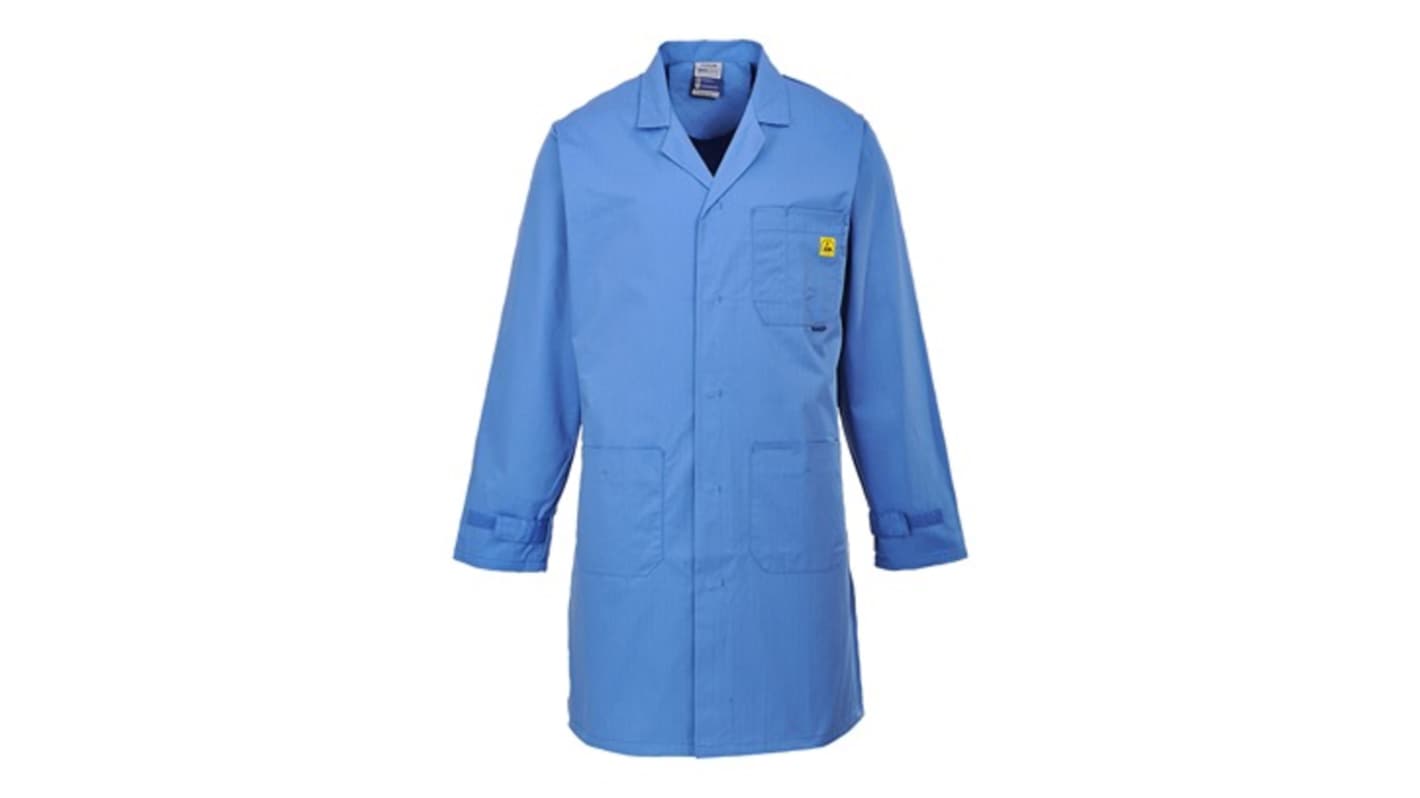 Portwest Blue Unisex Reusable Lab Coat, M