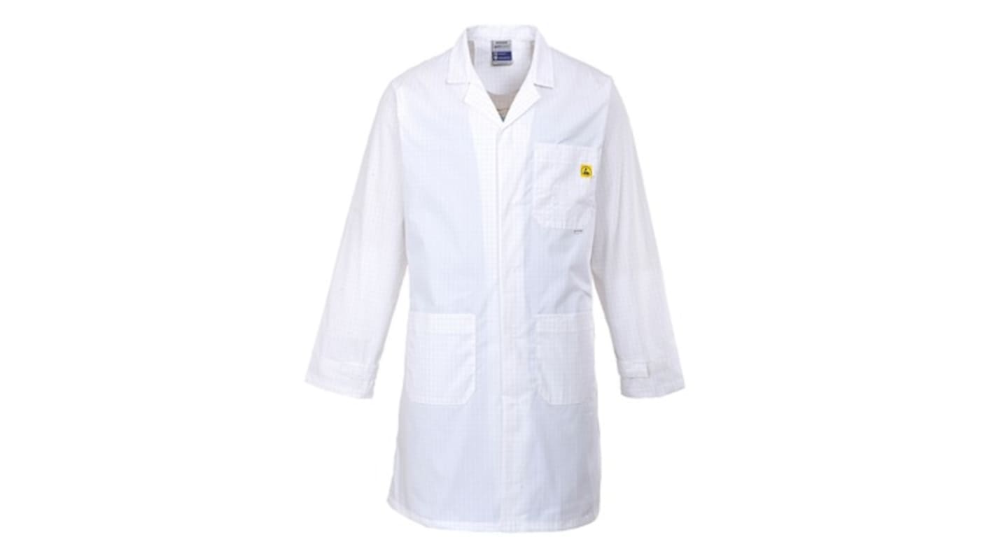 Portwest White Unisex Reusable Lab Coat, S