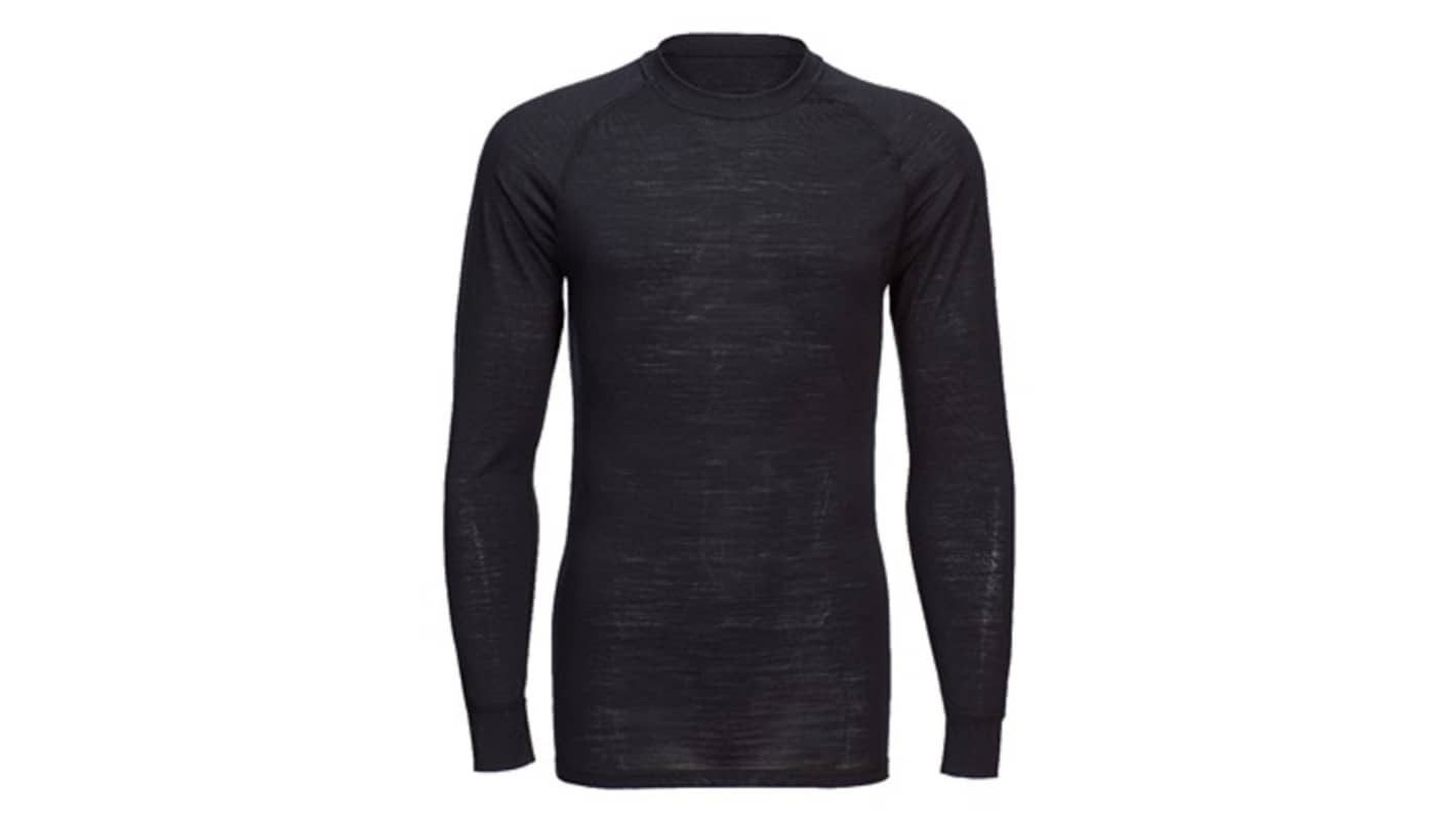 Portwest Black Merino Wool Base Layer, XL