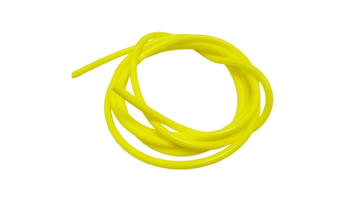 RS PRO Silicone, Flexible Tube, 2.3mm ID, 5.5mm OD, Yellow, 2m