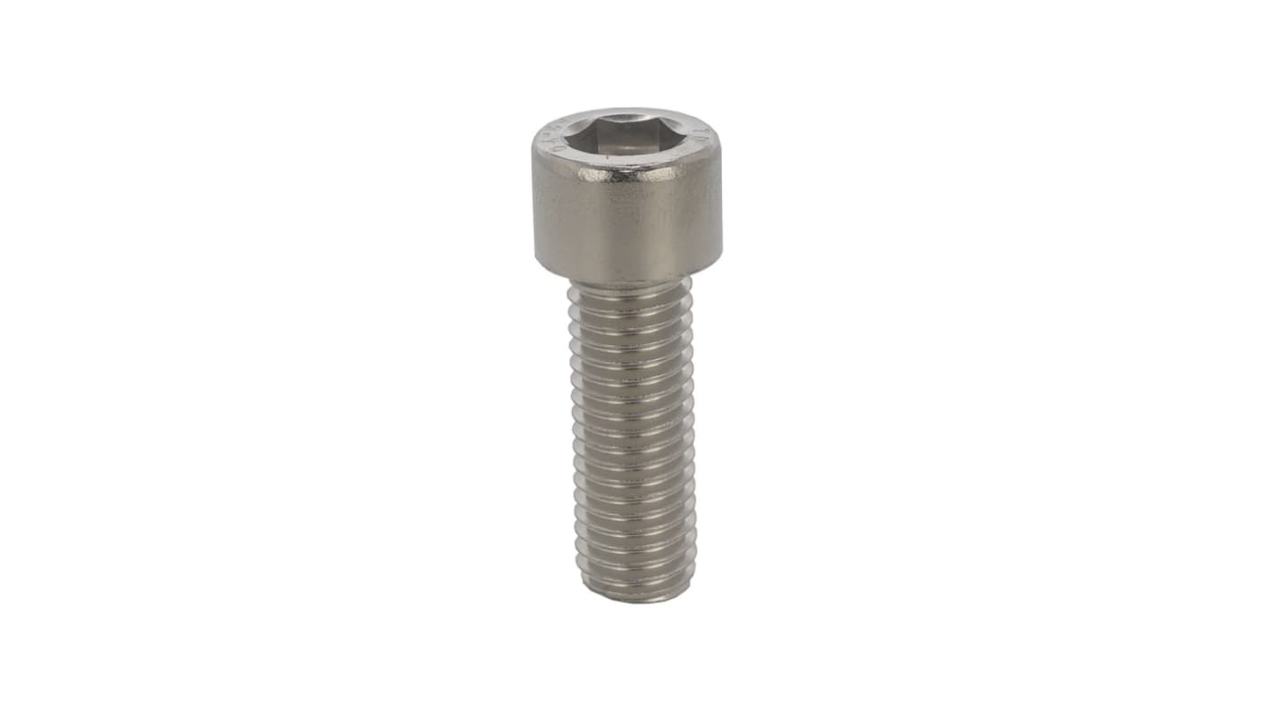 RS PRO Black Stainless Steel Hex Screw, DIN 912, M6 x 14mm