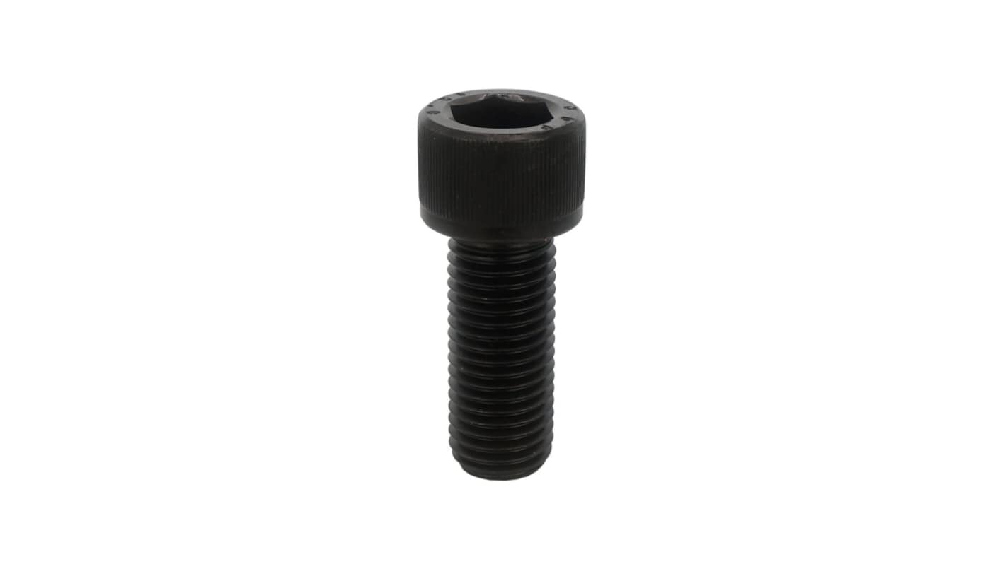 RS PRO Black Carbon Steel Hex Screw, DIN 912, ISO 898-1, M8 x 18mm