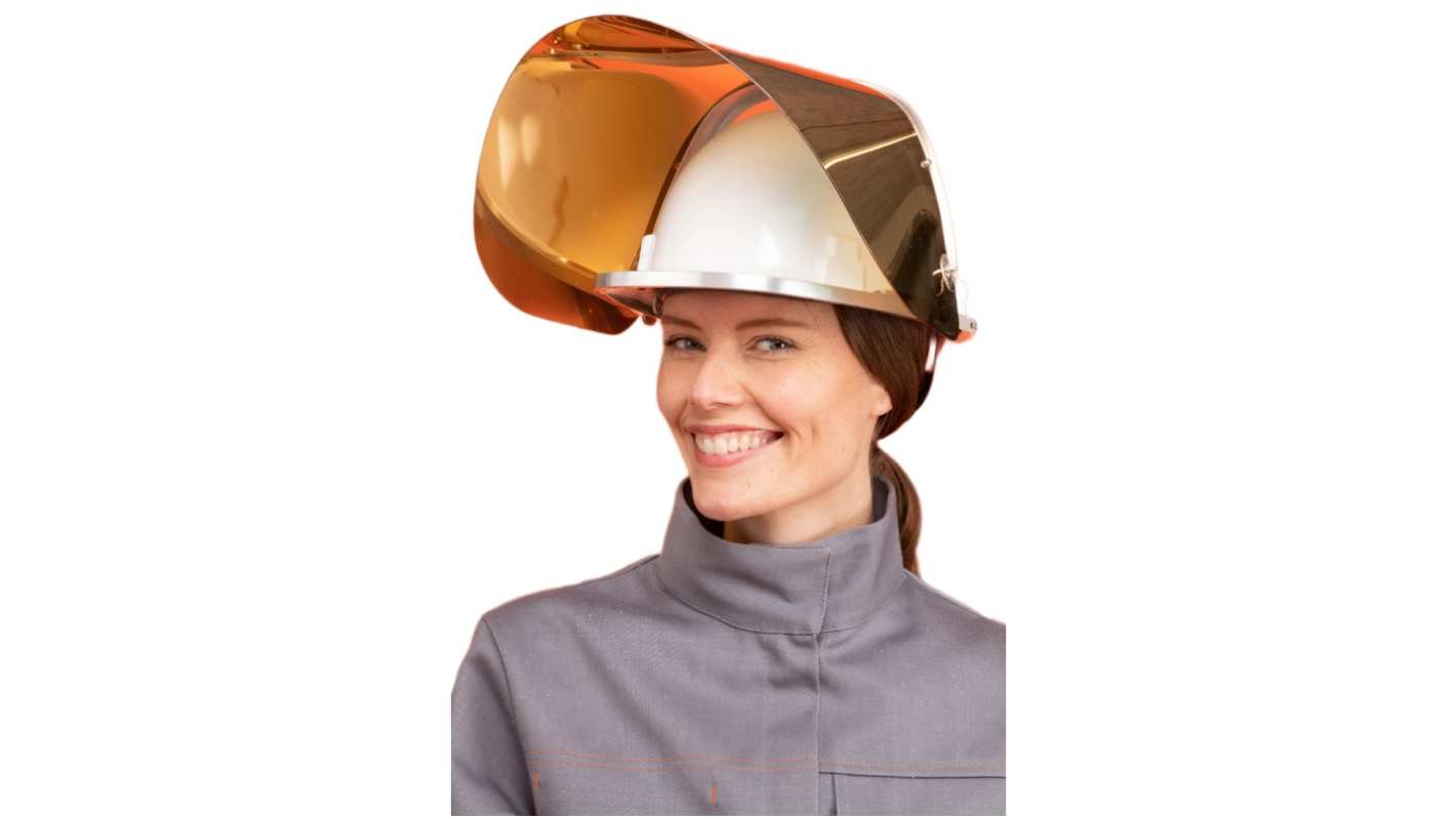 EDC PROTECTION Gold Flip Up PC Face Shield with Face Guard , Resistant To Heat