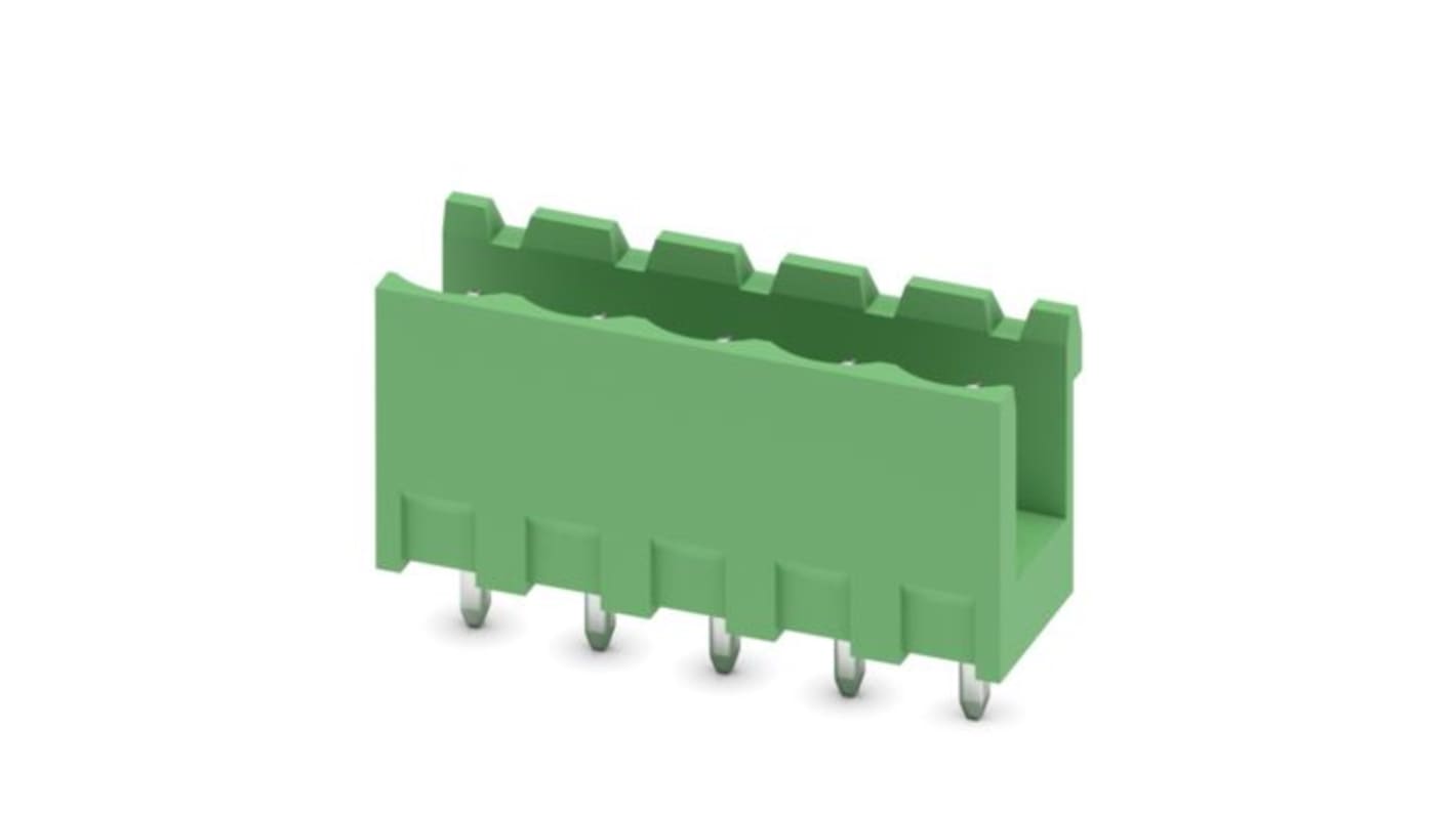 Phoenix Contact Straight Solder Mount PCB Header, 5 Contact(s), 5mm Pitch, 1 Row(s), Shrouded