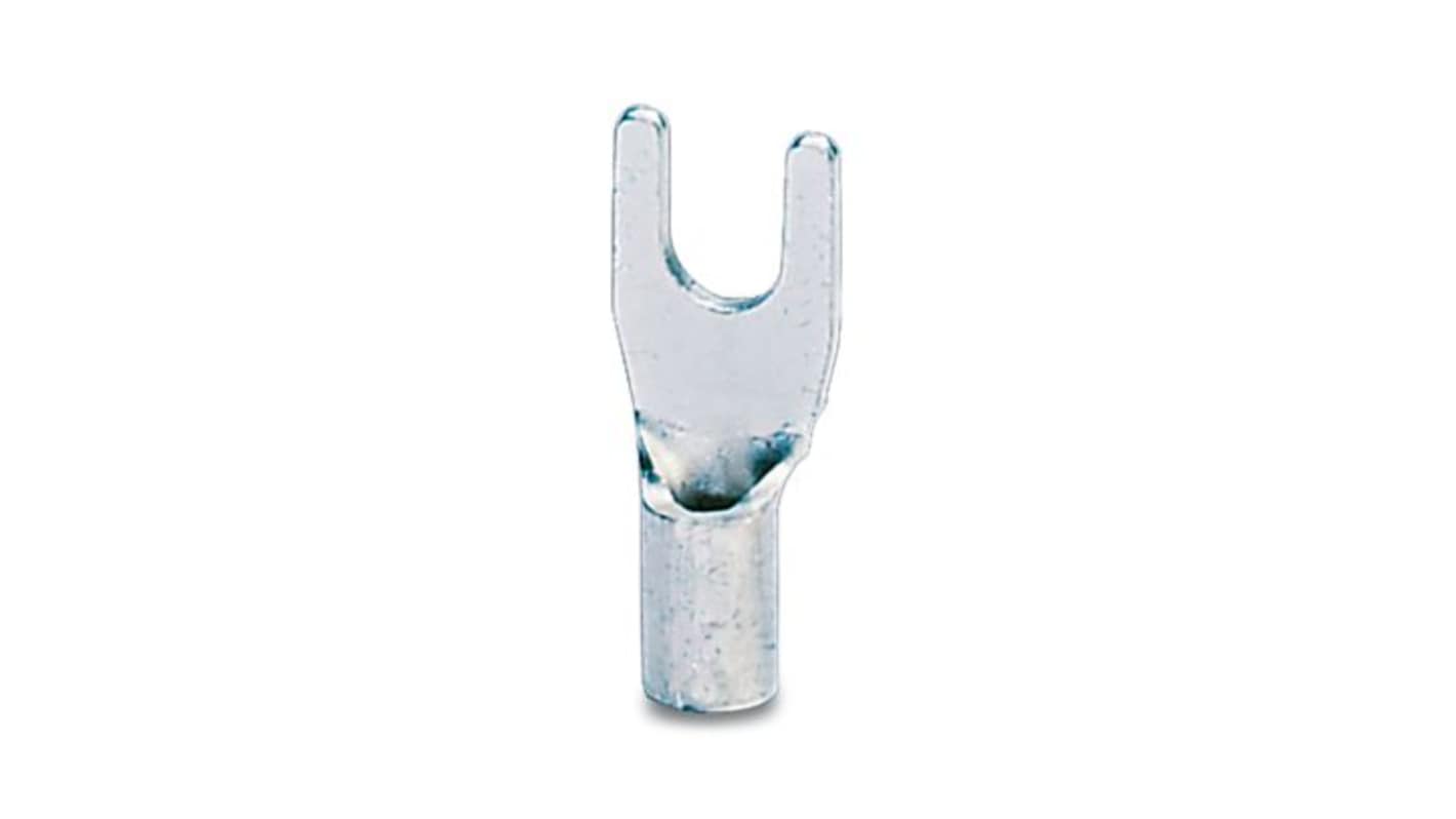 Phoenix Contact Uninsulated Fork Terminal, 20AWG to 17AWG, Silver