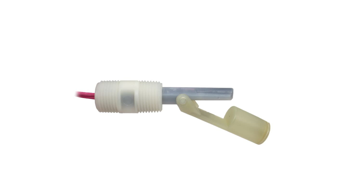 Gems Sensors LS-7 Series Horizonal Side Mount Level Switch Level Sensor, SPST Output, Polypropylene Body