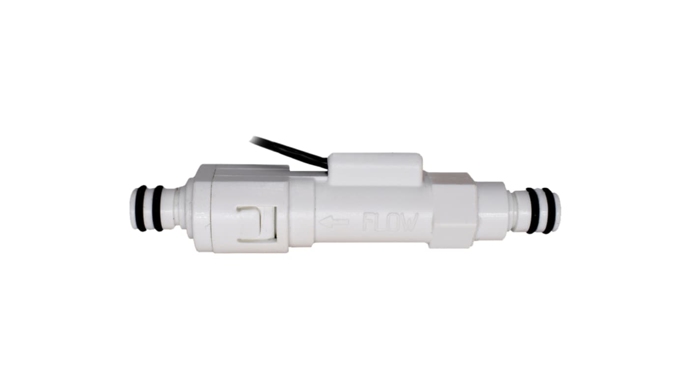 Gems Sensors FS-380P Series Plastic Inline Flow Flow Sensor for Liquid, 0.25 GPM Max