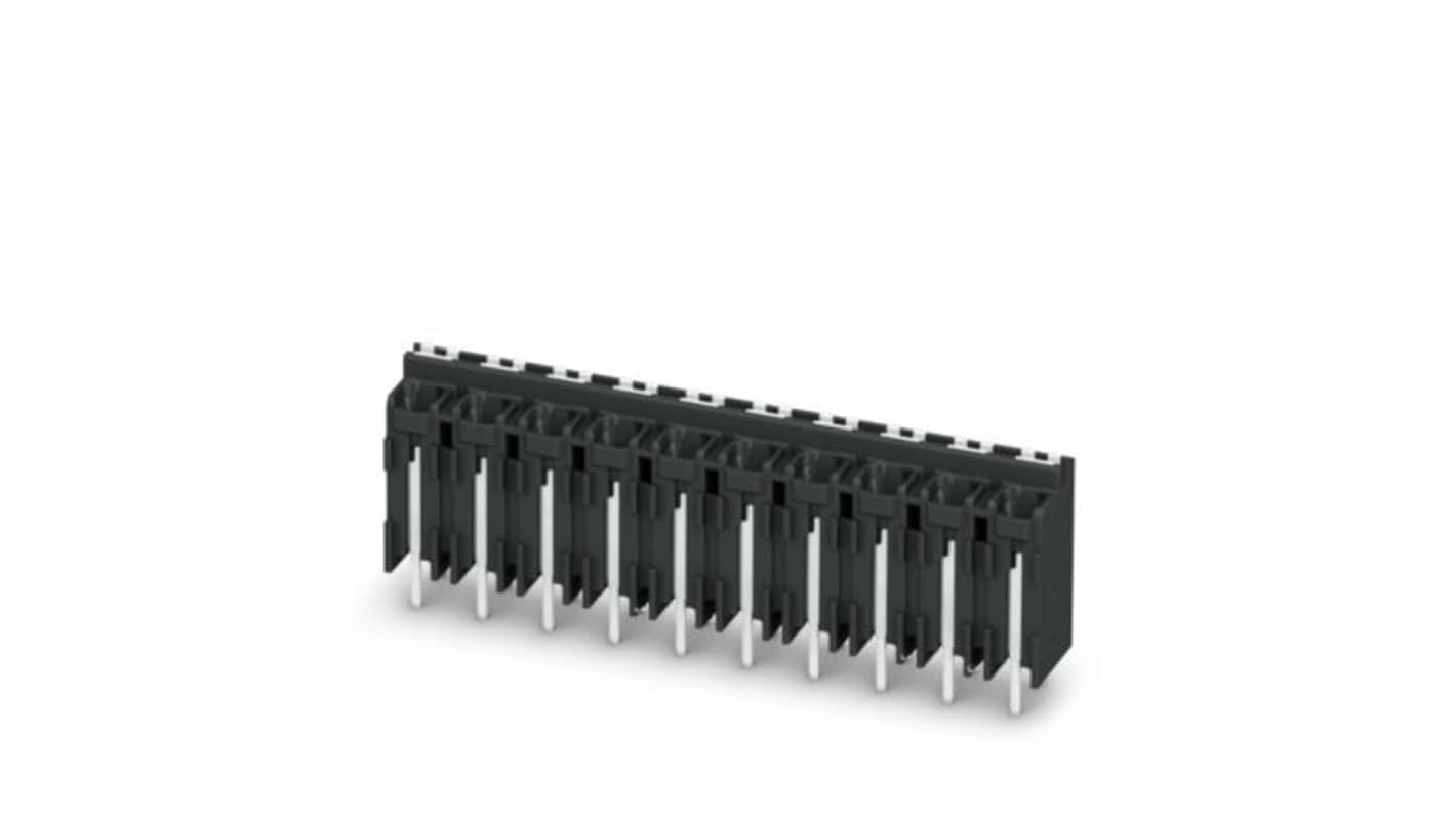 Phoenix Contact PCB Terminal Block, 3-Contact, 5mm Pitch, Wave Soldering, 1-Row, Push In Spring Termination