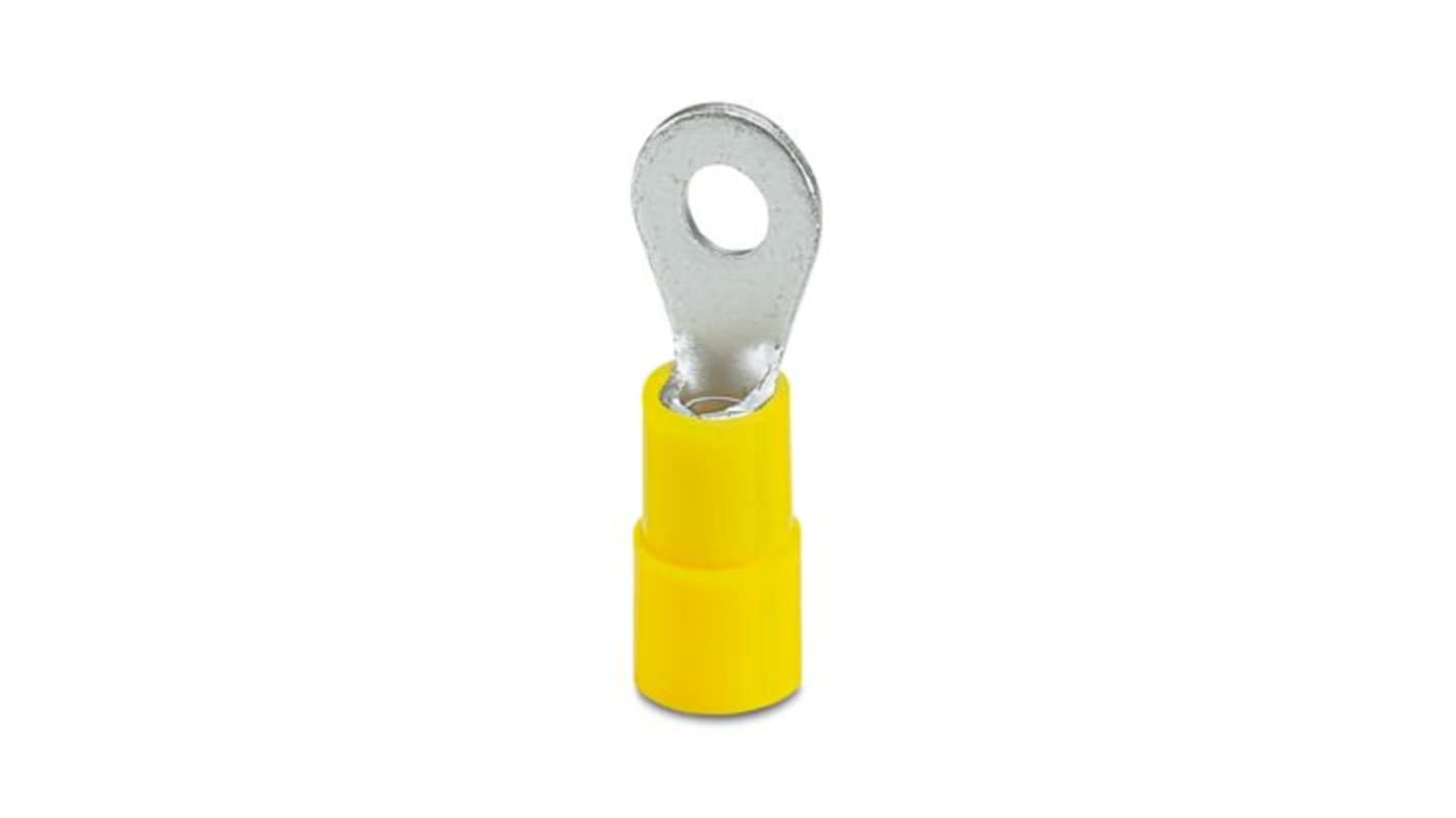 Phoenix Contact Uninsulated Ring Terminal, M4mm Stud Size, Yellow