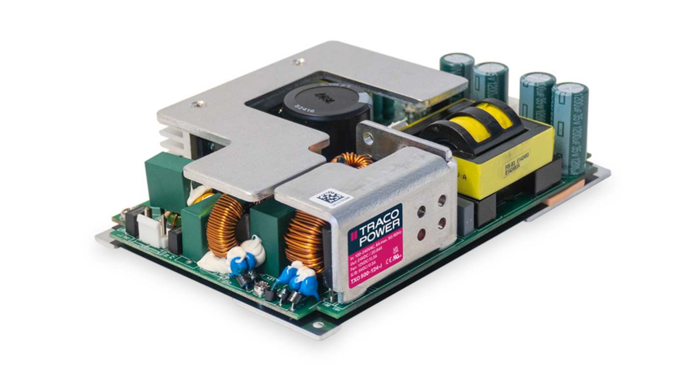 TRACOPOWER Switching Power Supply, TXO 500-115-J, 15V dc, 30A, 450W, 1 Output, 90 → 264V ac Input Voltage