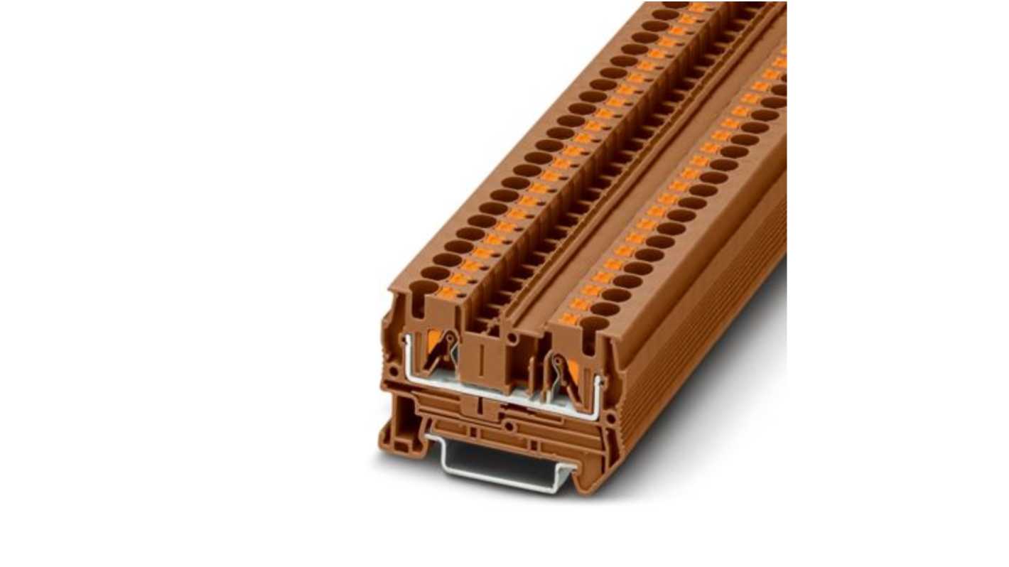 Phoenix Contact 1182209 Brown, 4mm², 1-Level, Push In Termination