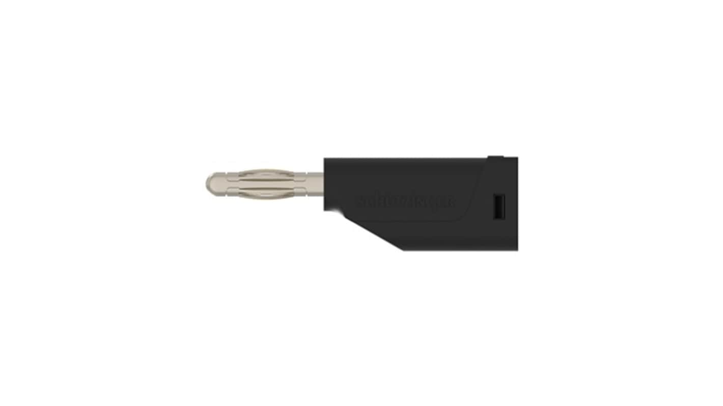 Schutzinger Black Male Banana Connector, 4 mm Connector, Solder Termination, 30 V ac, 60 V dc, Gold Plating